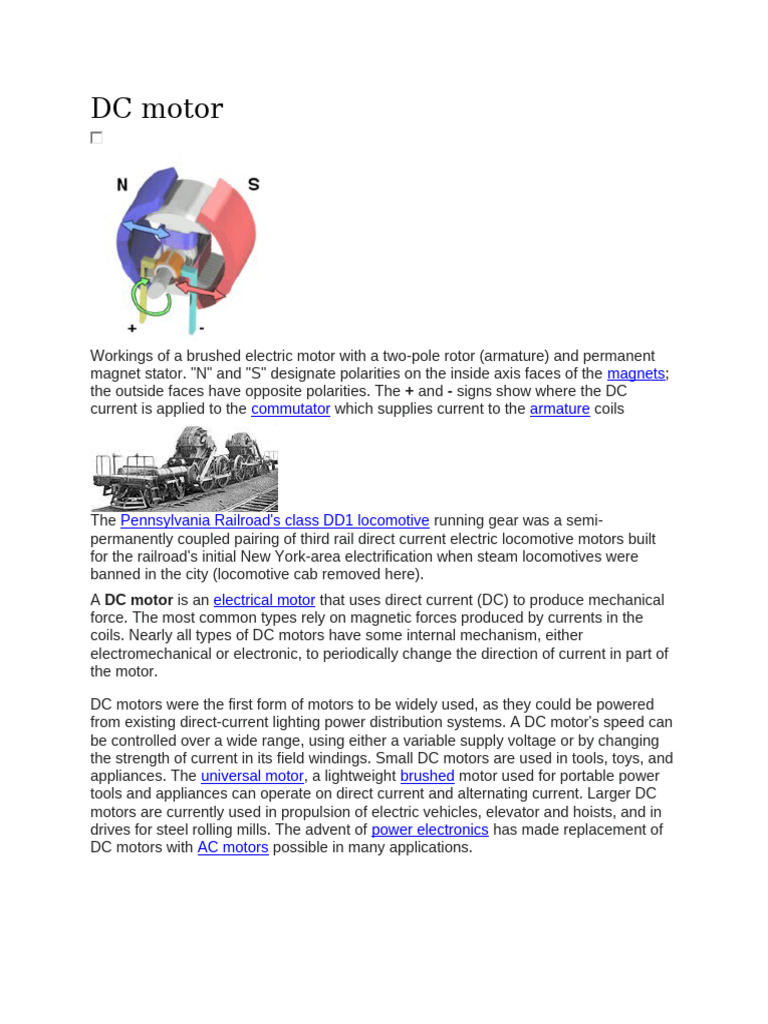 Overview of DC Motor Functionality | PDF | Electric Motor ...