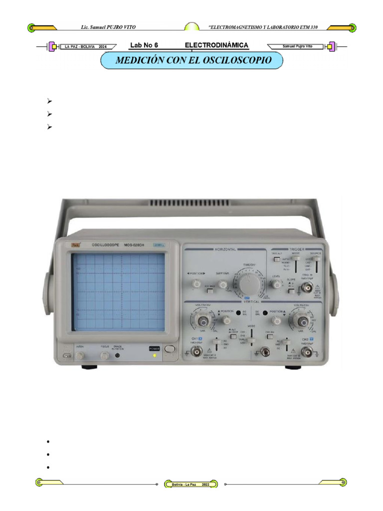 Manual de Funcionamiento del Osciloscopio | PDF | Electricidad ...