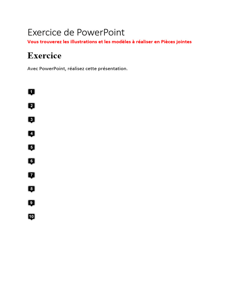 Exercice Pratique PowerPoint Débutant | PDF