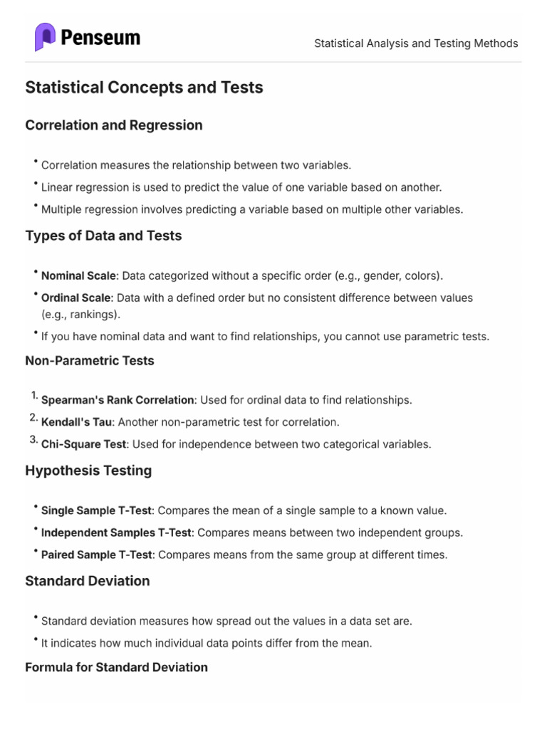 Statistical Analysis and Testing Methods | PDF
