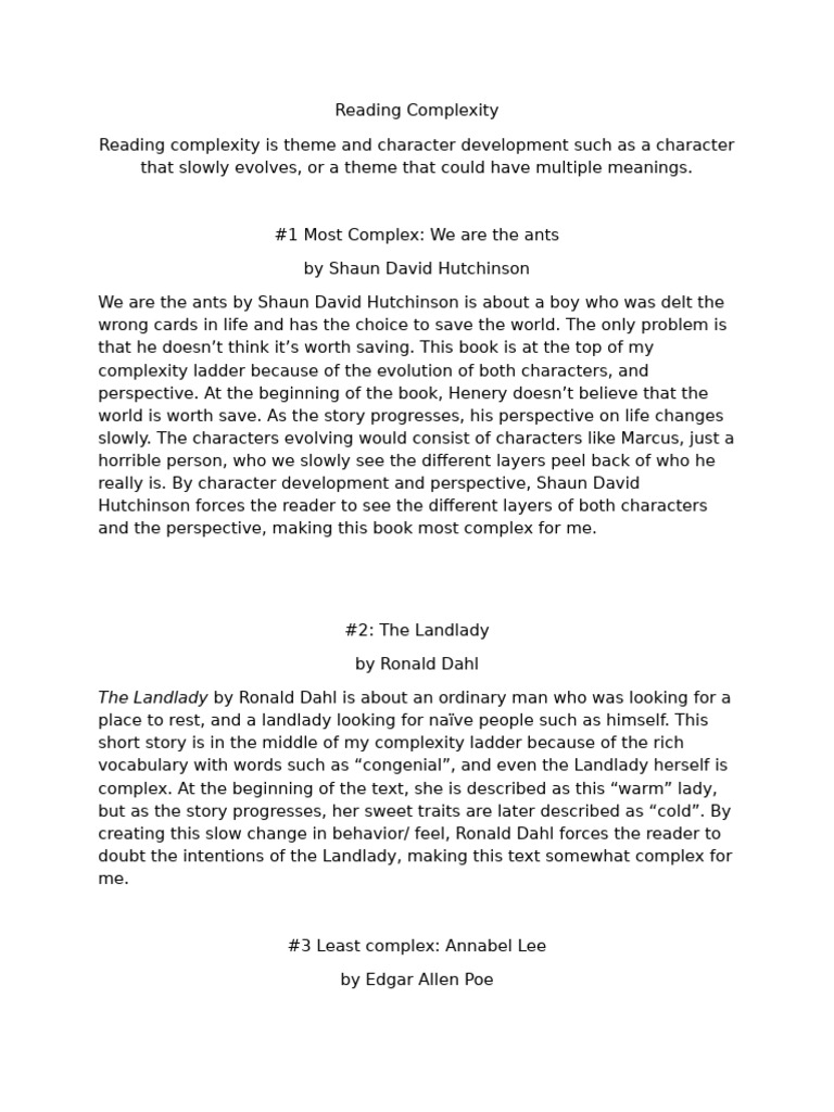 Analyzing Reading and Writing Complexity | PDF