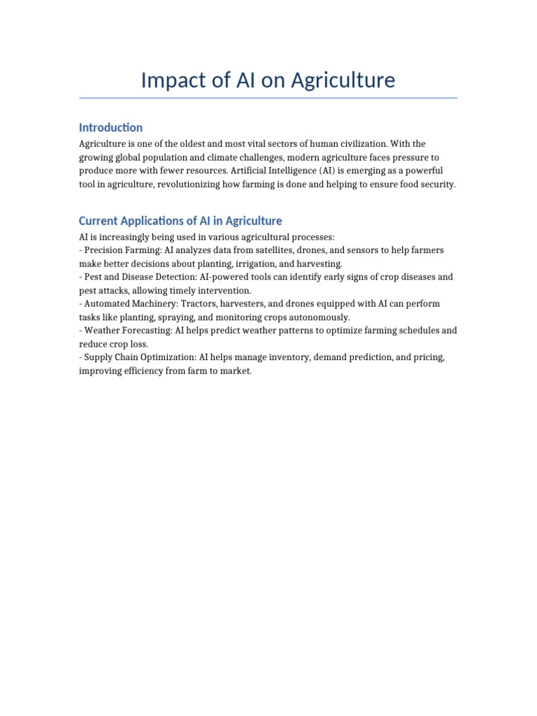 AI Innovations Transforming Agriculture | PDF