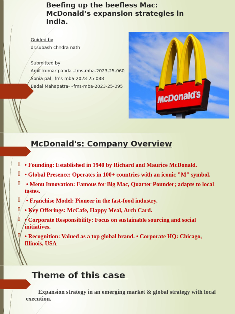 Mcdonald Case by Group 1 | PDF | Mc Donald's | Business