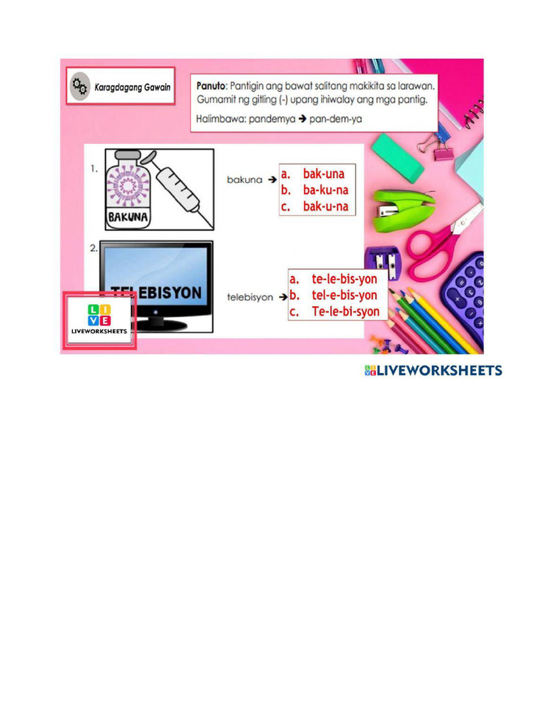 Worksheet 1987457 | PDF