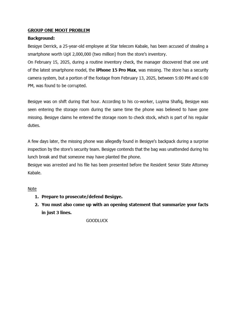 Moot Court Case Summaries and Strategies | PDF | Crimes | Crime & Violence