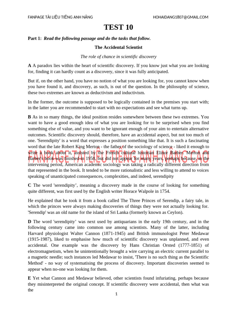 The Role of Serendipity in Science | PDF | Dead Sea | King Lear