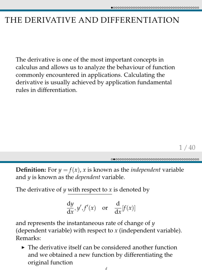 SIT194 - Derivatives (Lecture Notes) | PDF | Derivative | Function ...