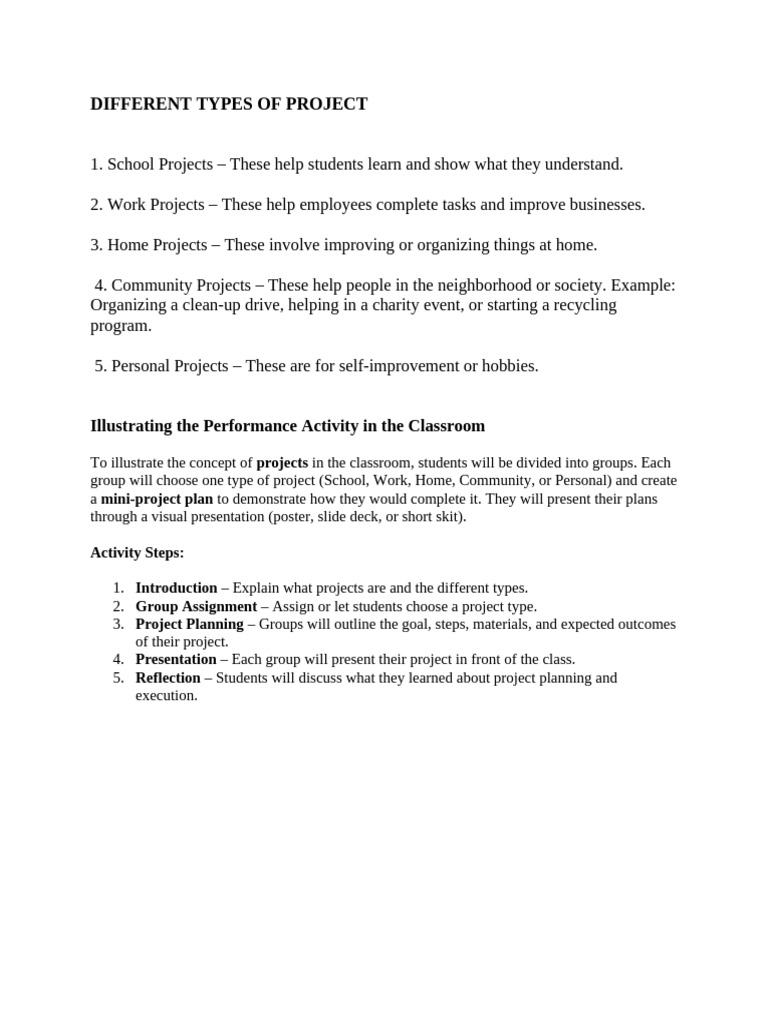 Project Types for Student Engagement | PDF | Creativity | Cognition