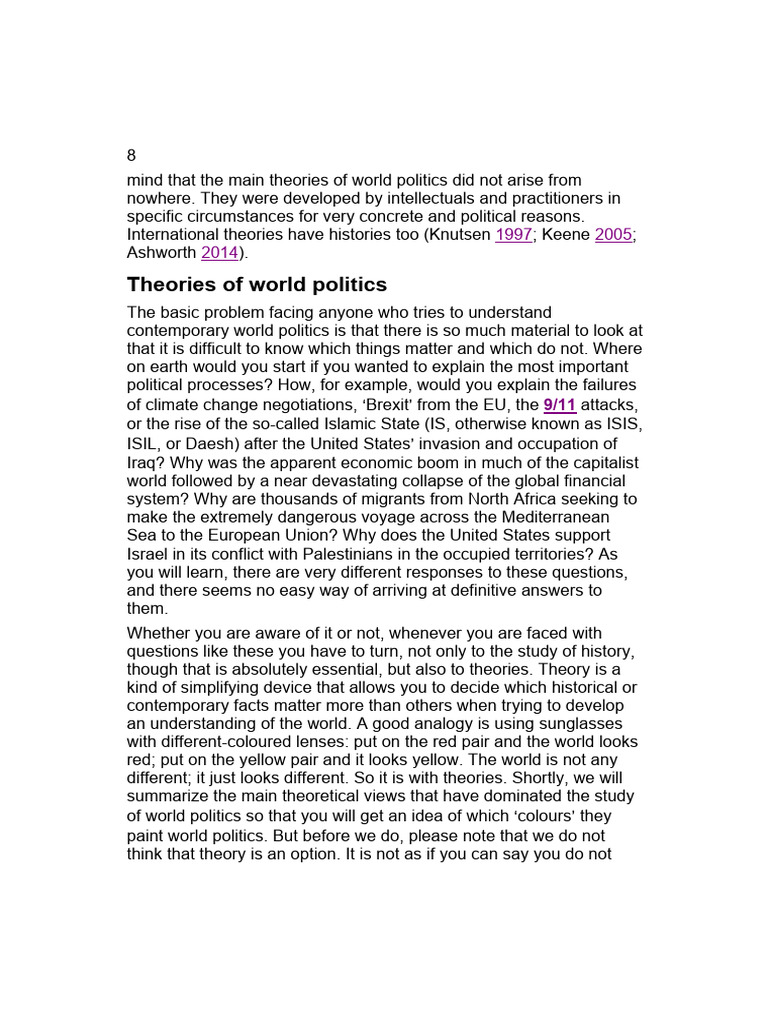 Theories of World Politics Explained | PDF | Political Science ...