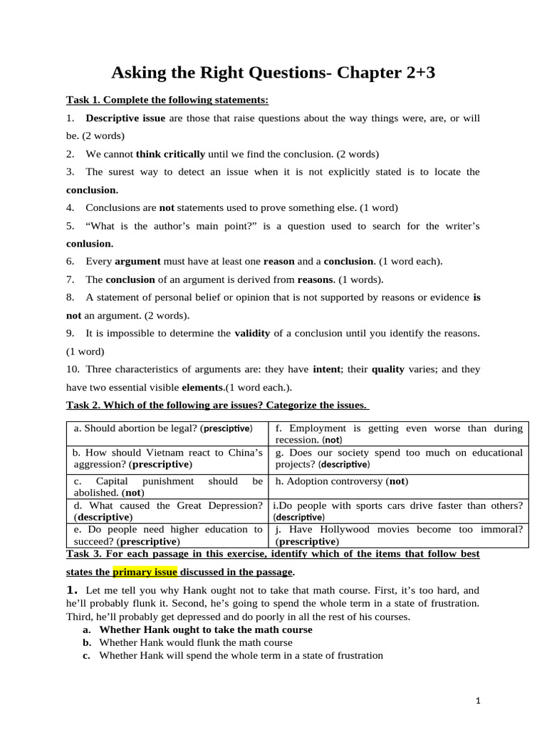 Asking The Right Question | PDF | Plea | Fetus