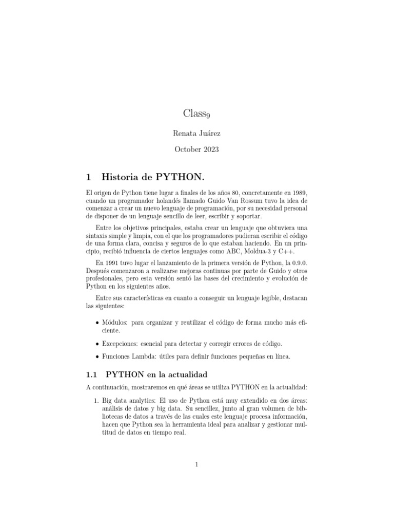 Evolución y Usos de Python | PDF | Python (lenguaje de programación ...