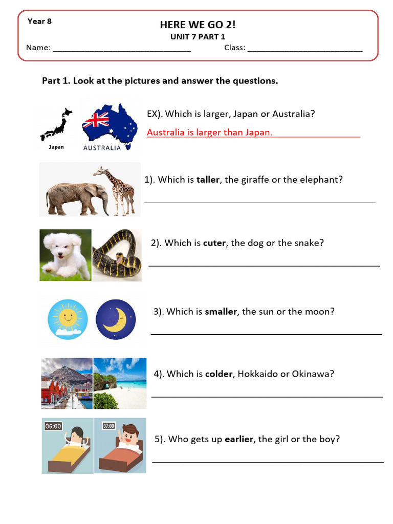 Year 8 Here We Go Unit 7 Part 1 | PDF