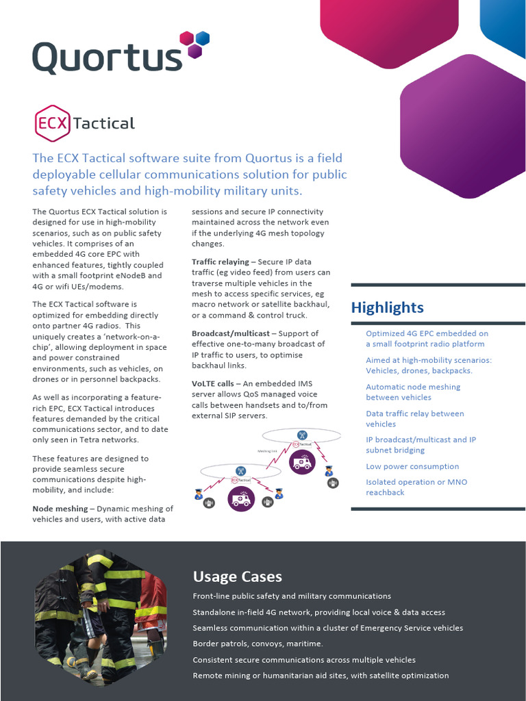 PB006v 1 4 Quortus ECX Tactical Datasheet | PDF | Internet Architecture ...