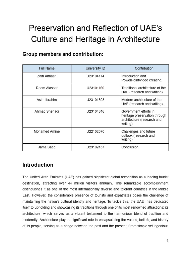 UAE Architecture: Heritage and Innovation | PDF | United Arab Emirates