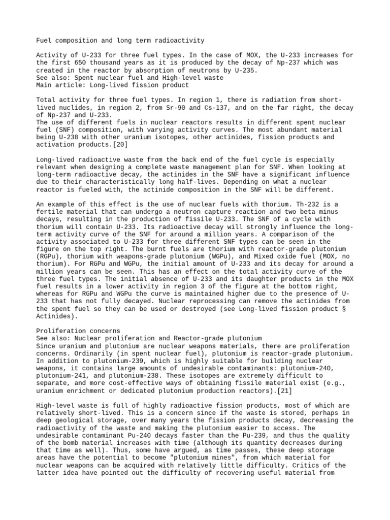 Spent Fuel Composition and Radioactivity | PDF | Radioactive Waste ...