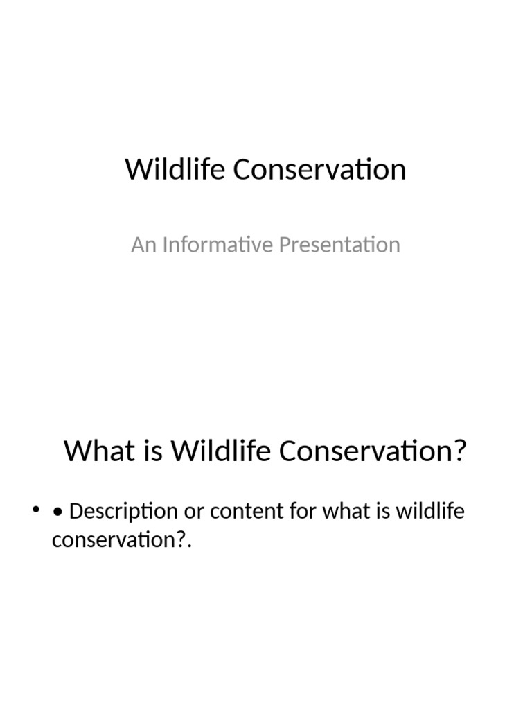 Presentation 3 Wildlife Conservation | PDF
