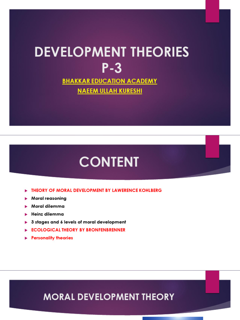 Development Theories: Kohlberg & Bronfenbrenner | PDF | Psychoanalysis ...