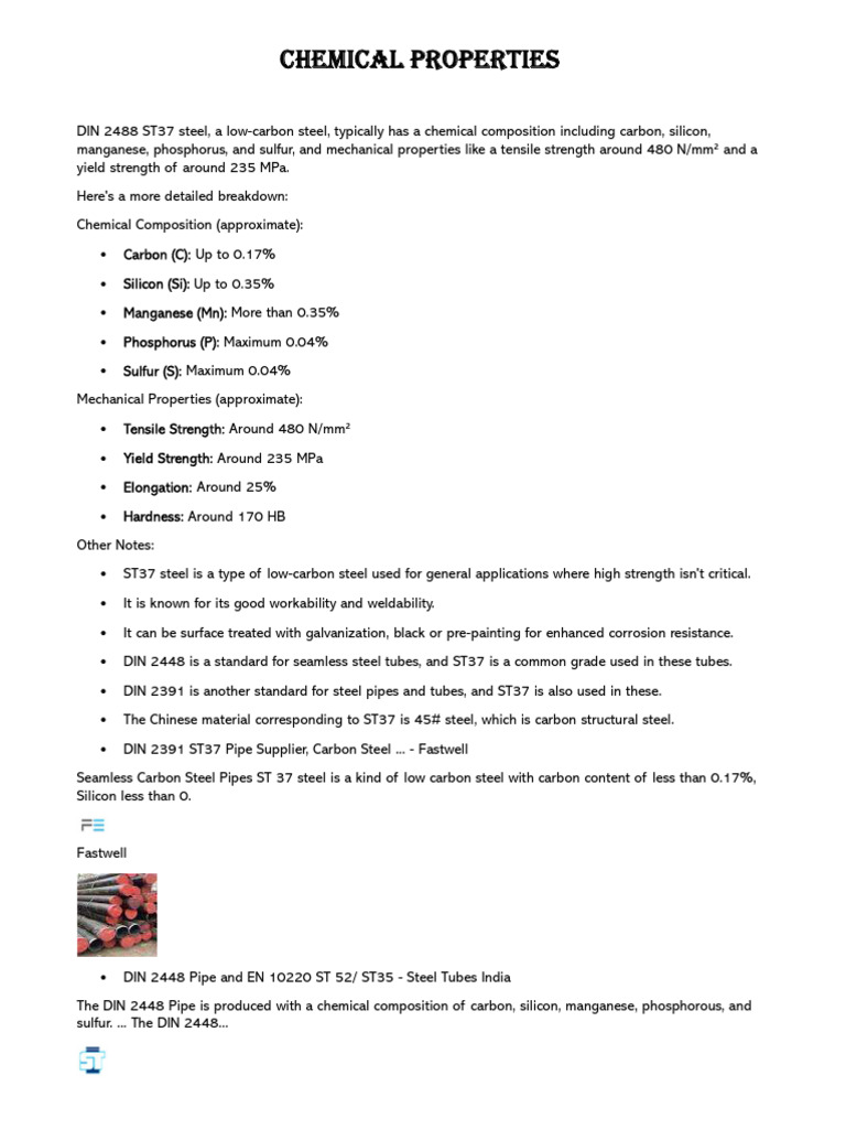 ST37 Steel Properties and Composition | PDF