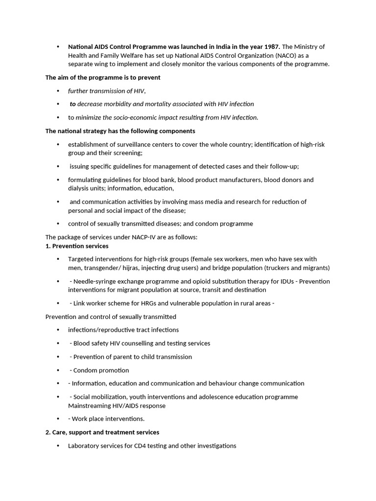 National AIDS Control Programme Overview | PDF | Hiv/Aids | Hiv