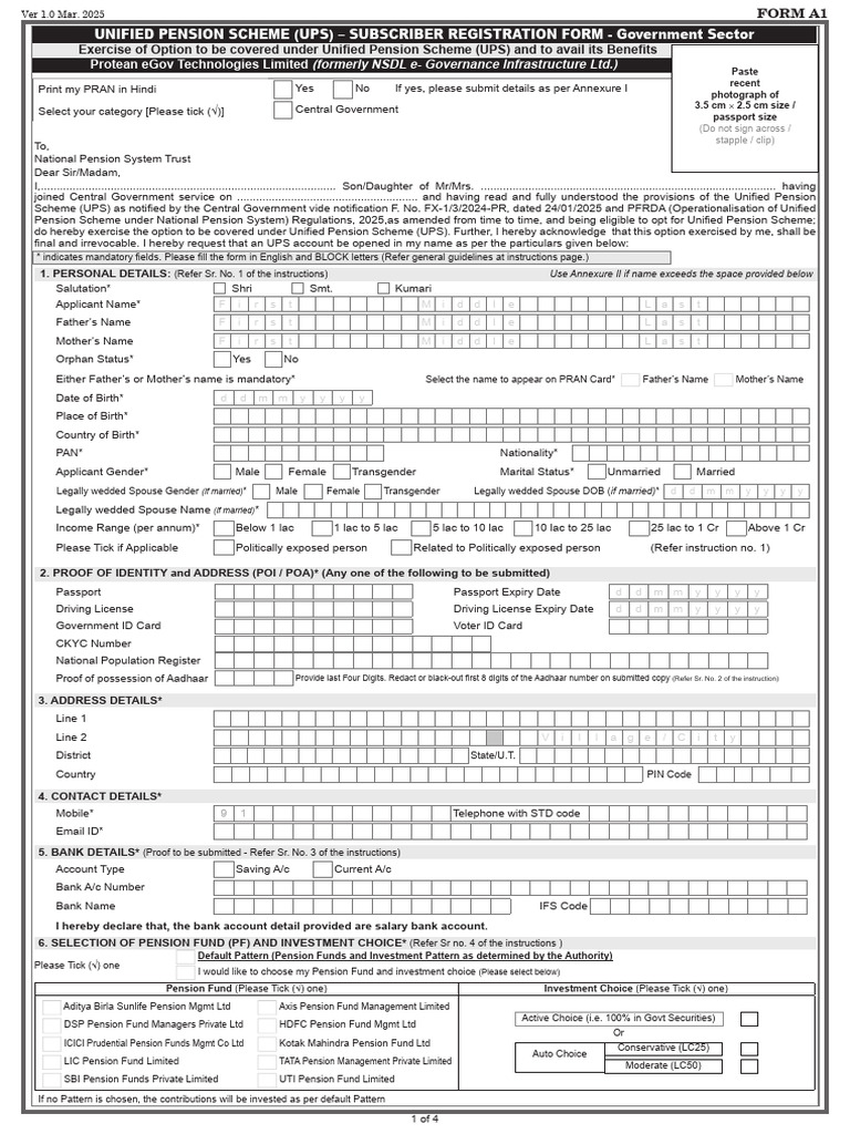UPS Subscriber Registration Form A1 | PDF | Identity Document | Banks
