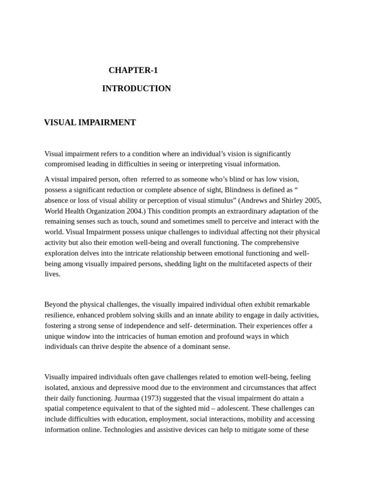 Understanding Visual Impairment and Emotions | PDF | Visual Impairment ...
