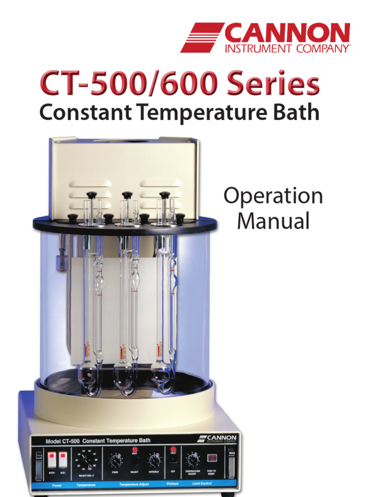 CT-500/600 Constant Temperature Bath Manual | PDF | Thermometer ...