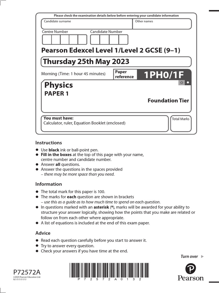 AQA Edexcel Physics Paper 1 2023 | PDF | Electromagnetic Radiation ...