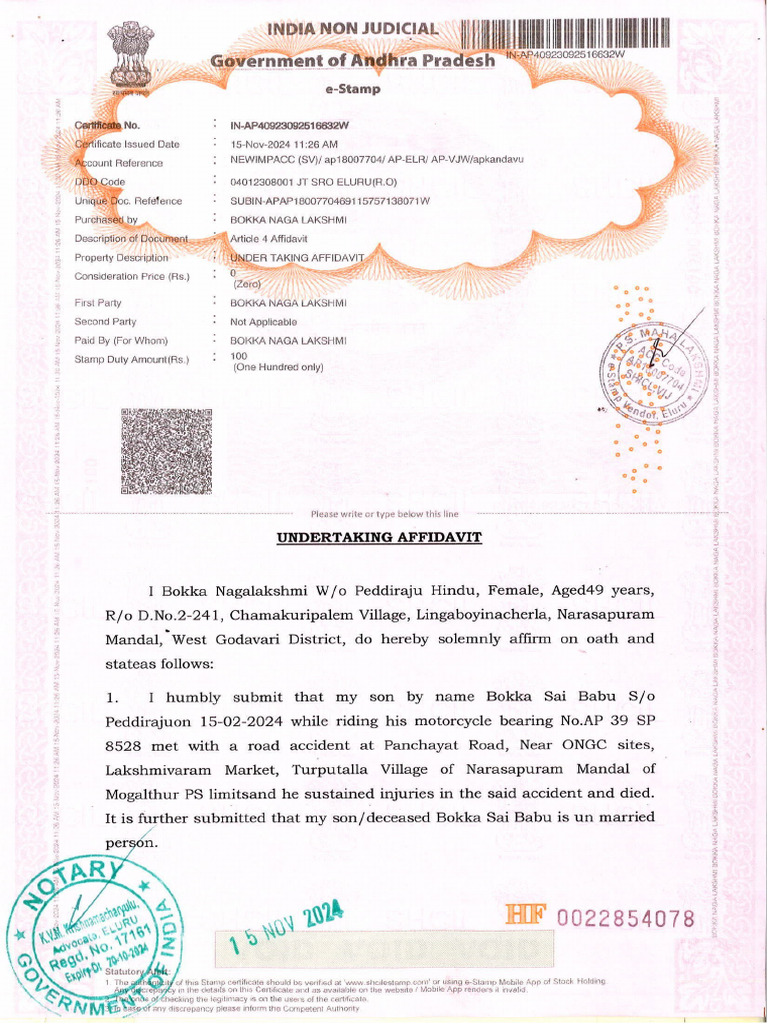 Undertaking Affidavit | PDF