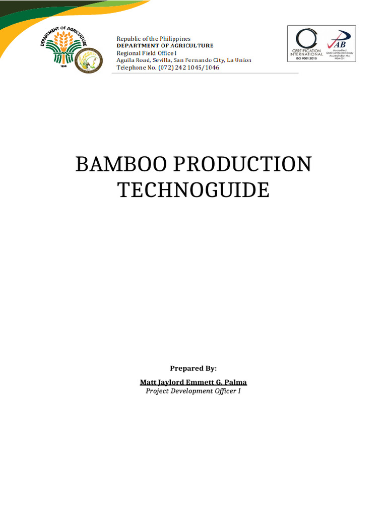 Bamboo Production Planning Guide | PDF | Plant Nursery | Soil