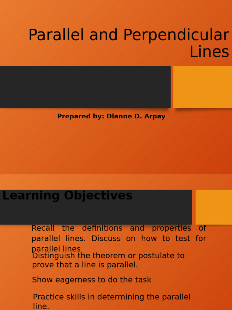 Understanding Parallel and Perpendicular Lines | PDF | Line (Geometry ...