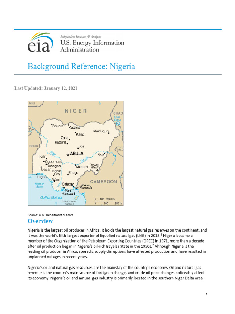 Nigeria's Oil and Gas Industry Overview | PDF | Liquefied Natural Gas ...