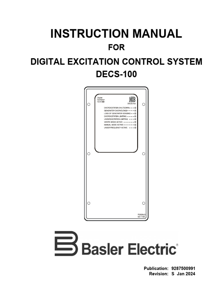 DECS-100 Digital Control Manual | PDF | Alternating Current | Electric ...