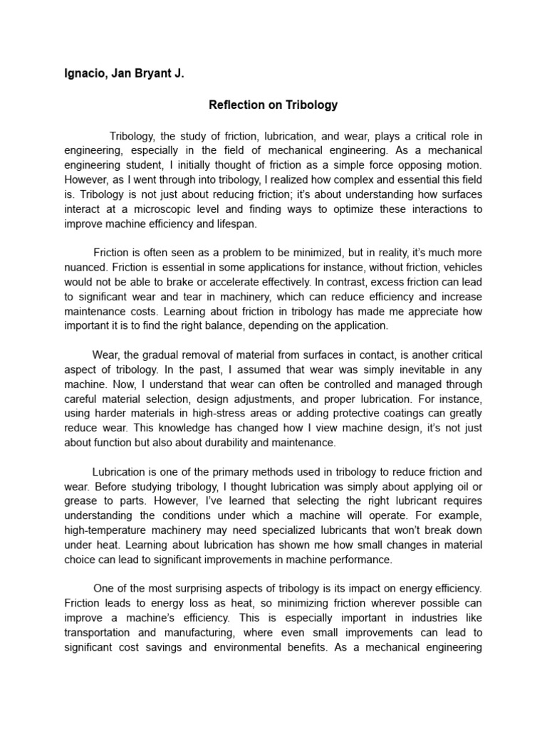 Importance of Tribology in Engineering | PDF | Wear | Friction