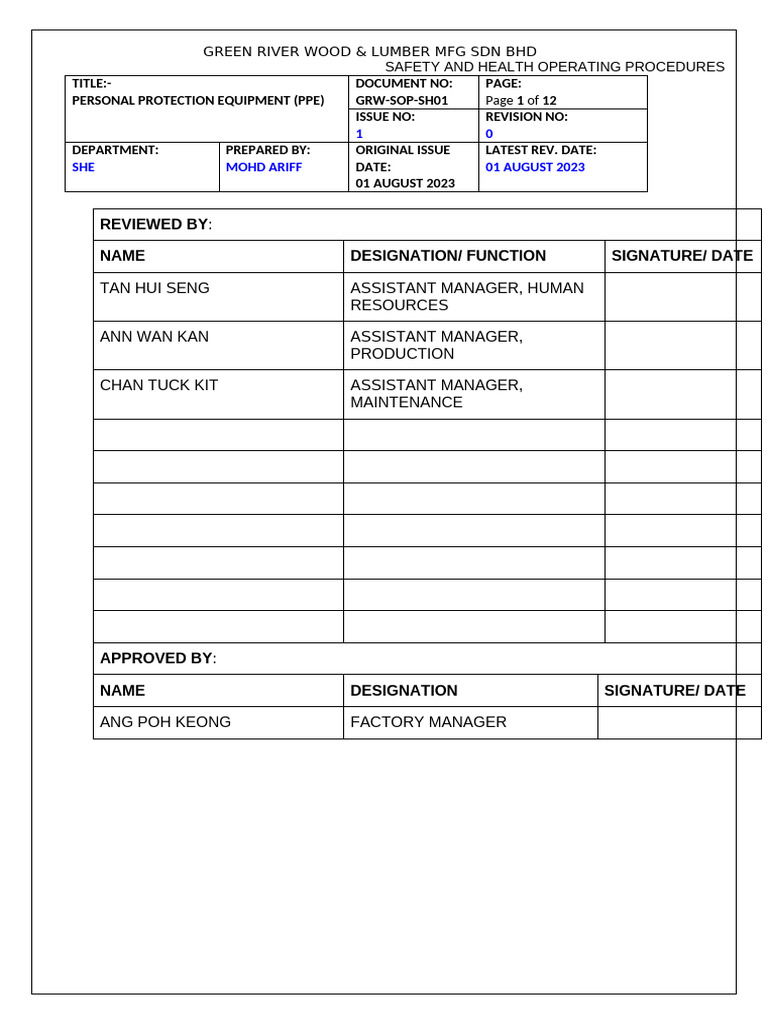 PPE Usage and Maintenance Guidelines | PDF | Personal Protective ...