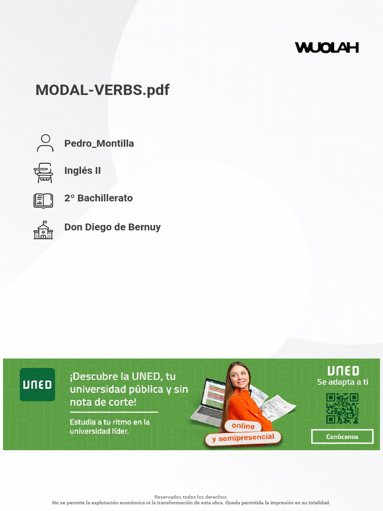 Verbos Modales en Inglés: Guía Completa | PDF