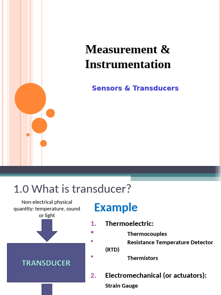 Transducers: Types and Applications | PDF | Thermocouple | Electromagnetism