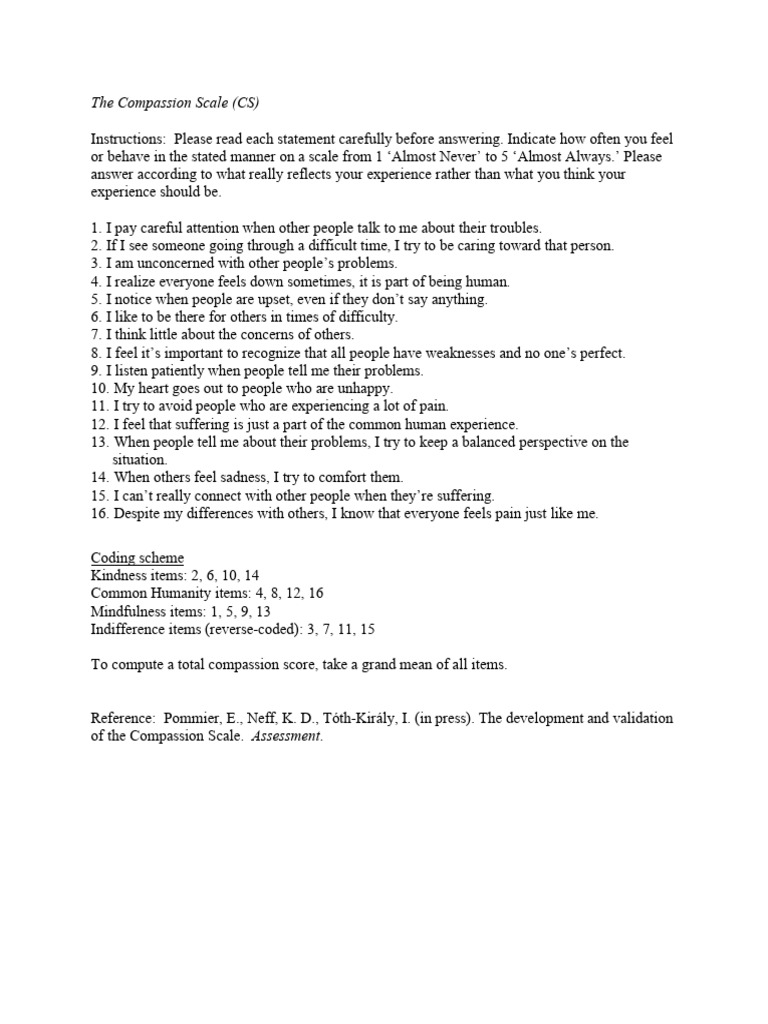 The Compassion Scale | PDF