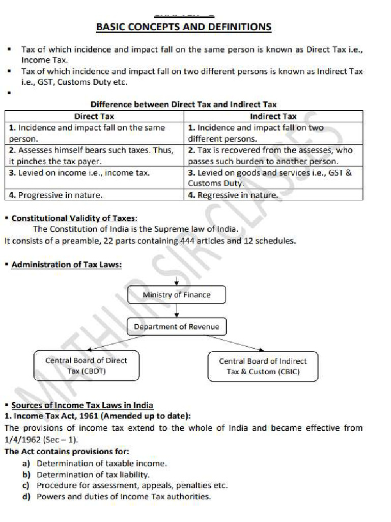 Direct Tax-I | PDF