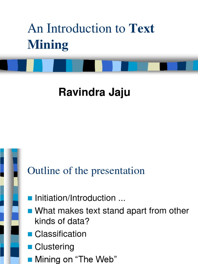 Introduction to Text Mining Techniques | PDF | Cluster Analysis ...