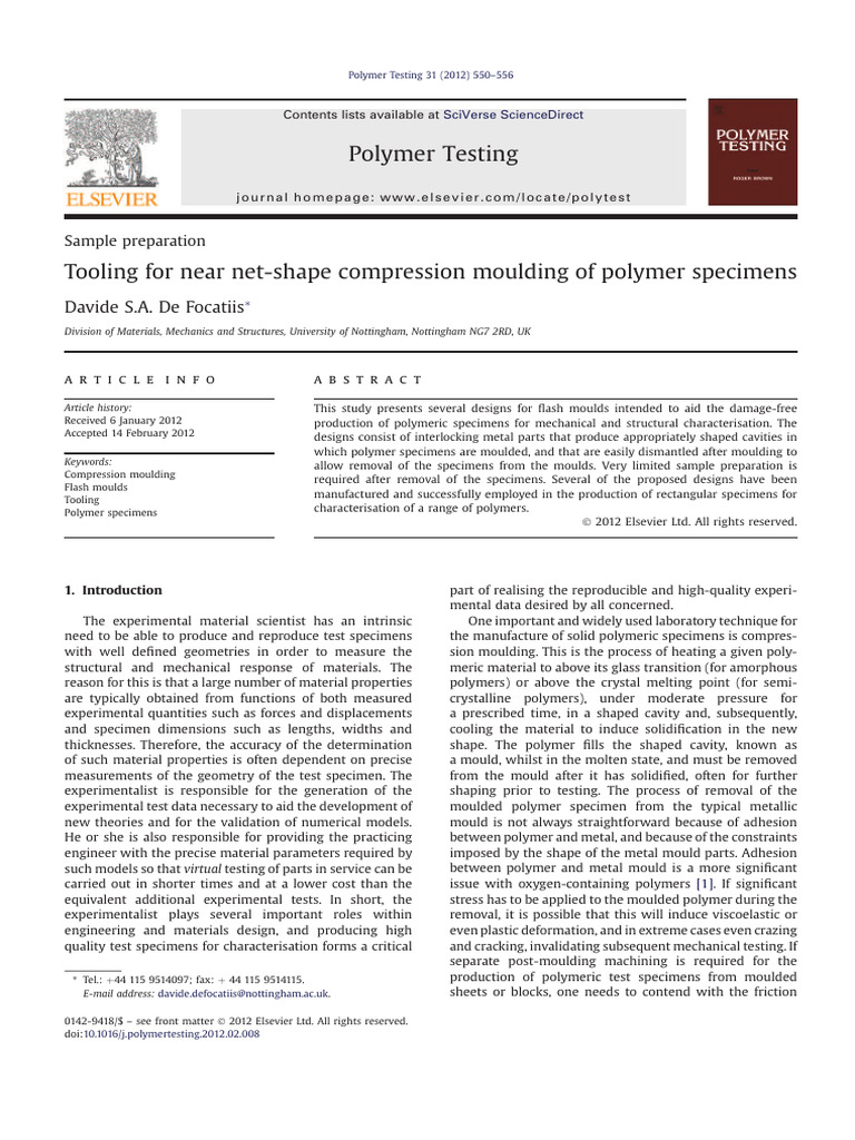 Defocatiis Polymertesting2012 Journal | PDF | Polymers | Melting