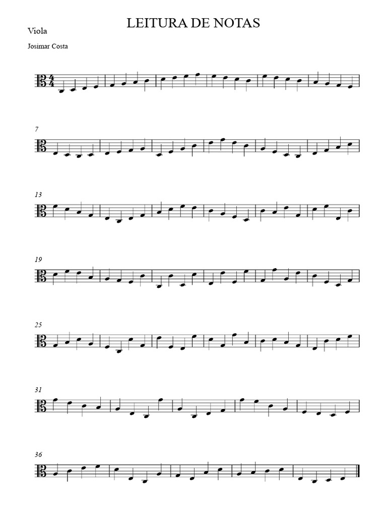 Leitura de Notas - Viola | PDF