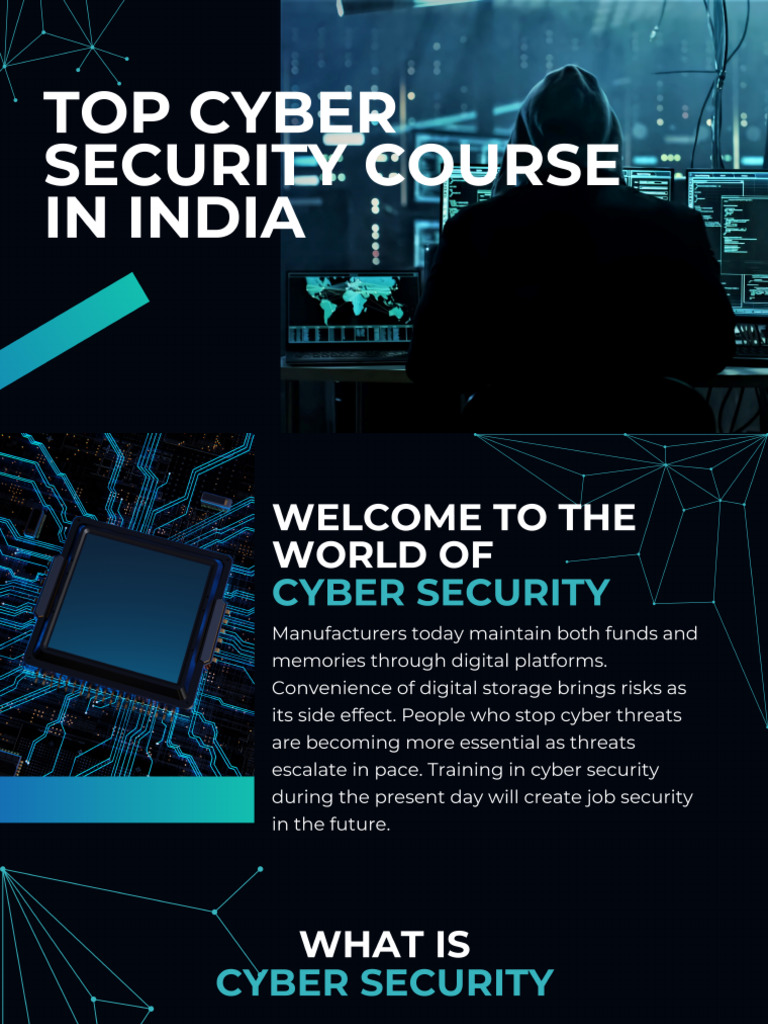 Black Blue Modern Gradient Cybersecurity Presentation | PDF