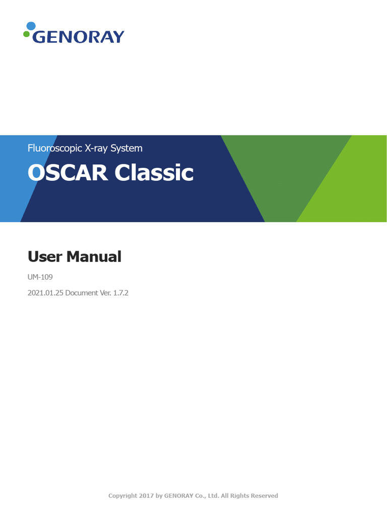 OSCAR Classic User Manual Overview | PDF | Radiography | X Ray