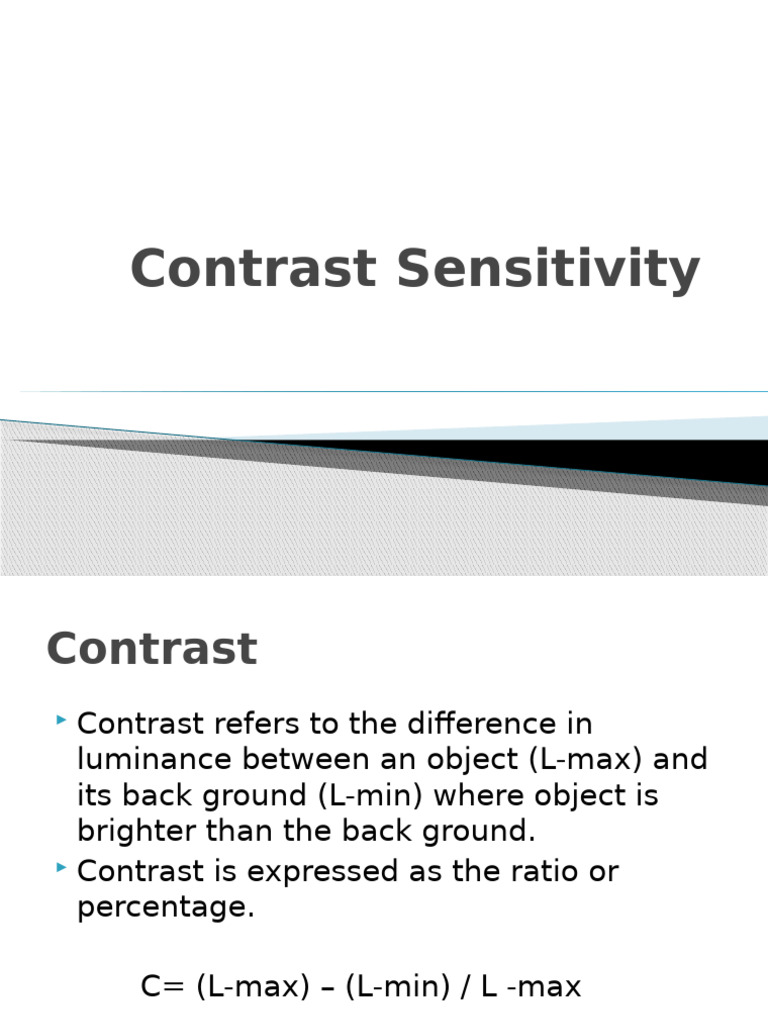 Contrast Sensitivity Testing Overview | PDF | Contrast (Vision) | Human Eye