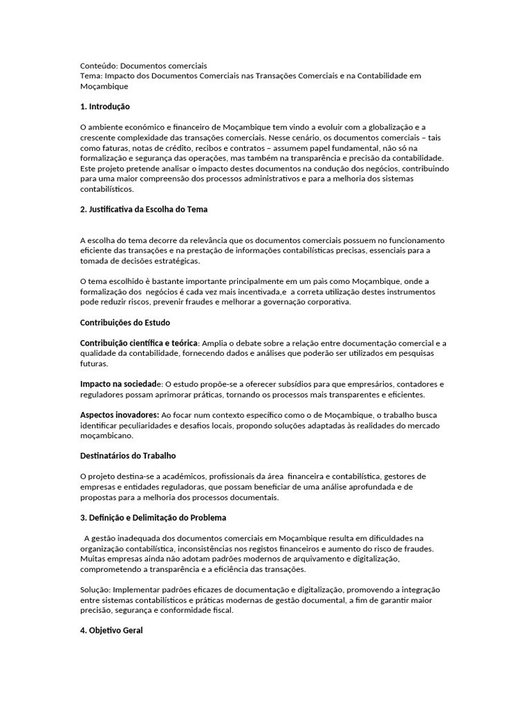 O Impacto Dos Documentos Comerciais Nas Transações | PDF ...