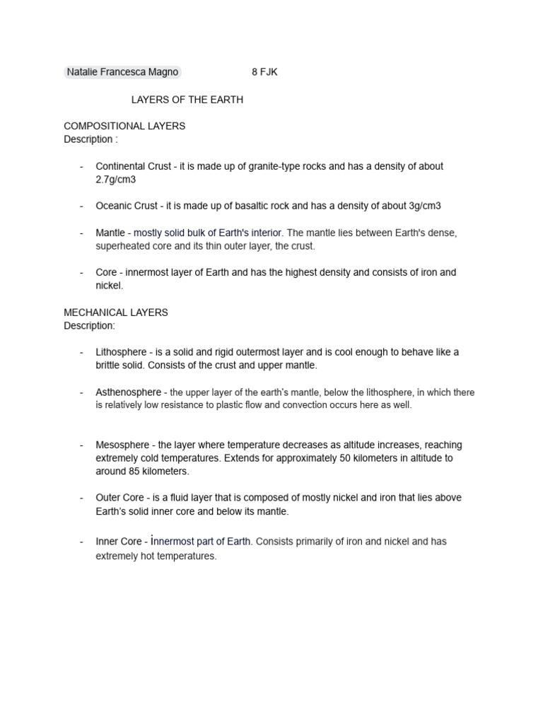 Earth’s Layers: Composition & Structure | PDF