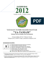 Kalender Hisab "YA TAMAM" 2012