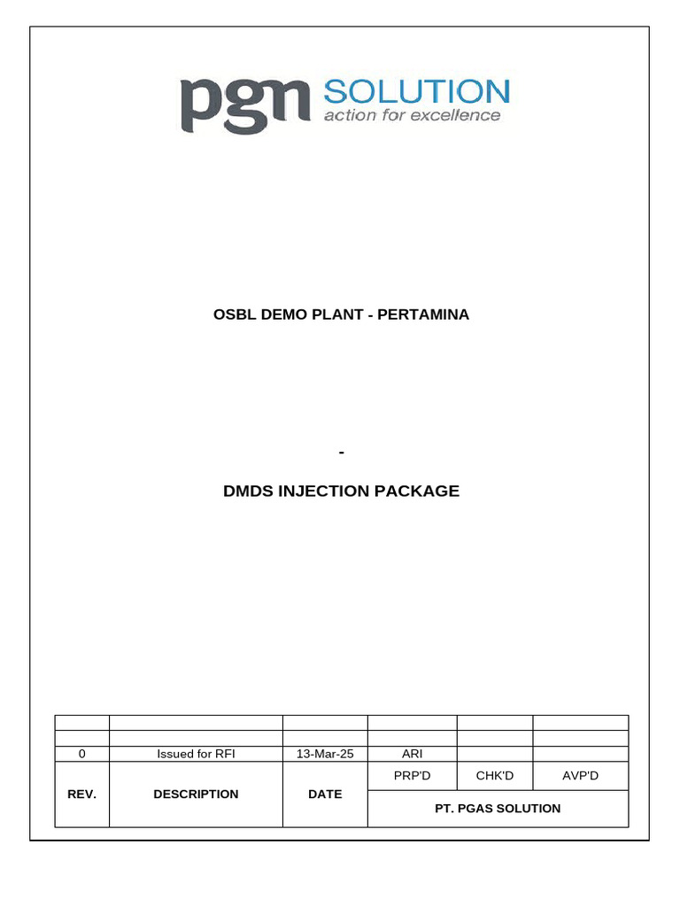 DMDS Injection Package Overview | PDF | Pressure | Pump