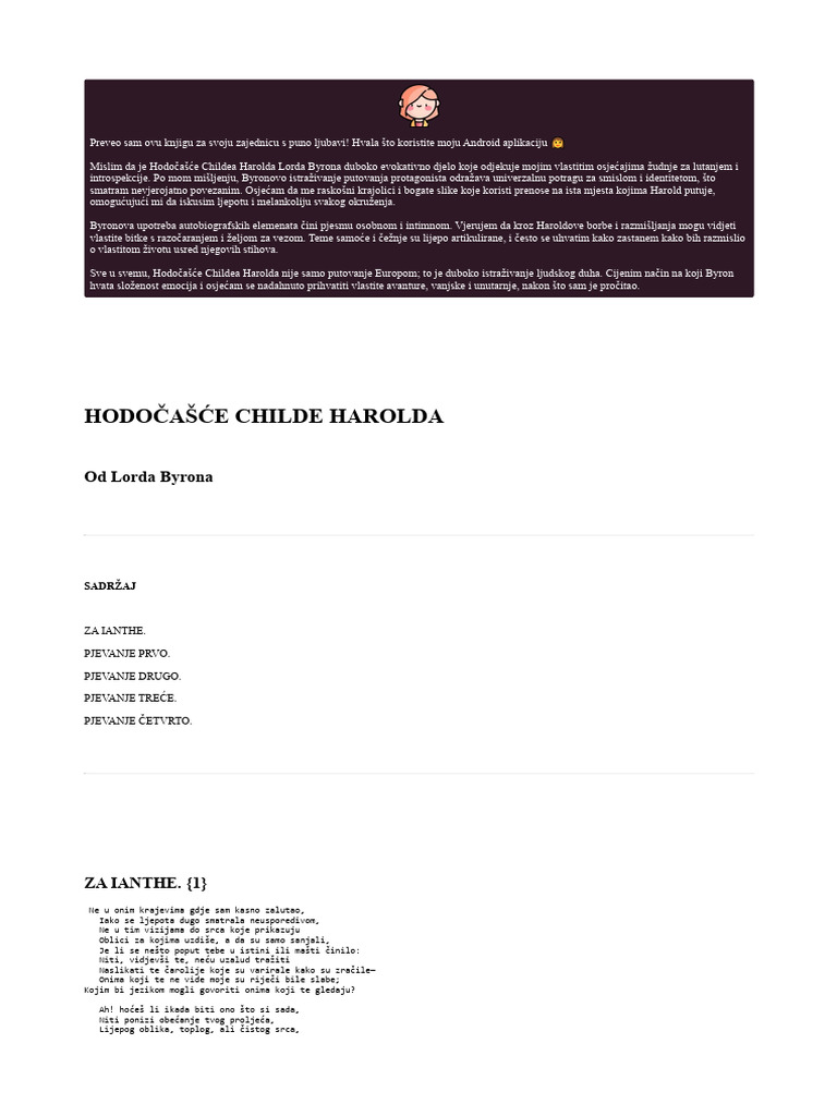 Hodočašće Childea Harolda | PDF