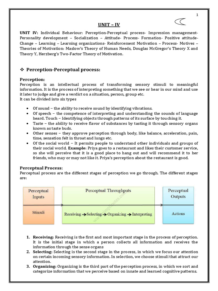 Understanding Perception in Organizations | PDF | Attitude (Psychology ...